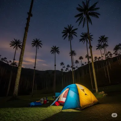 Zona de camping en el Quindío